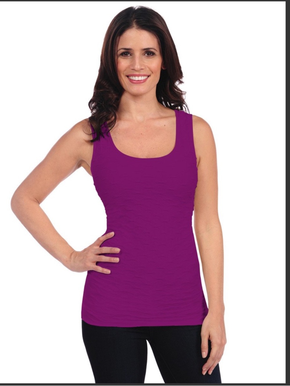 Tees by Tina Lattice Work Tank in Alpine Raspberry, EUC, Size OS, MSRP $65